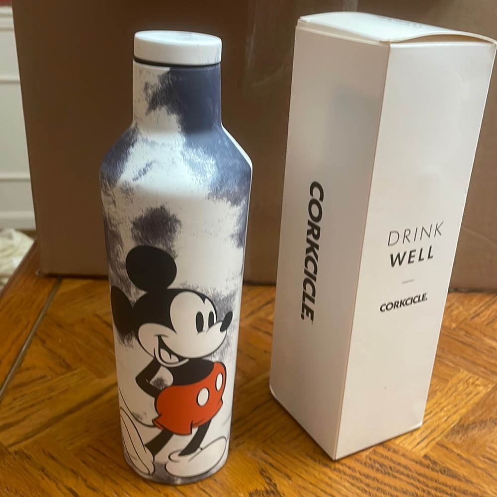 Corkcicle Disney Tie Dye Canteen Thermos in color with Mickey Mouse 16oz